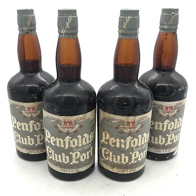 Lot of 4x Penfolds Vintage 1956 Five Star Club Port
