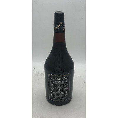 Bottle of Penfolds 1986 Royal Australian Navy 75th Anniversary Port & Bottle of Penfolds N.V. Grandfather Port