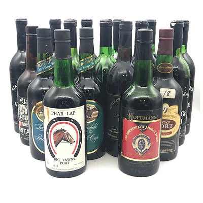 Lot of 17x Vintage Port Bottles with Signs of Damage