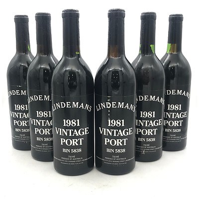 Case of 6x Lindemans 1981 Vintage Port Bin 5837