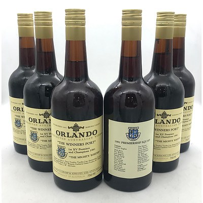 Case of 6x Orlando N.V. Queanbeyan RFC 1st XV Premiers & Champions 1981 'The Winners Port' Feat. David Campese