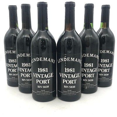 Case of 6x Lindemans 1981 Vintage Port Bin 5838