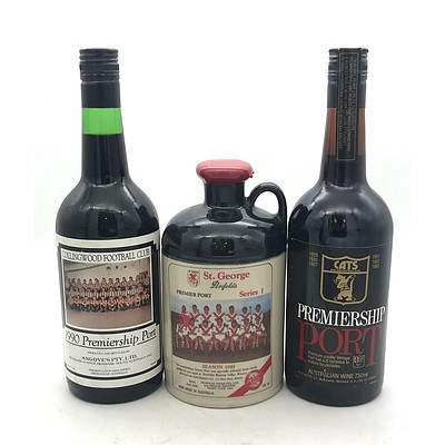 Lot of 3x Assorted Australian Premiership Ports