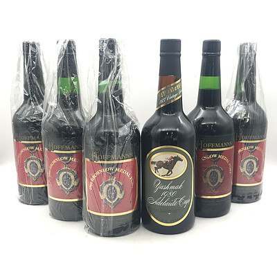 Case of 5x Hoffmanns 1979 Vintage ~ 1980 Brownlow Medal Port & Bottle of St Halletts 1977 Vintage 