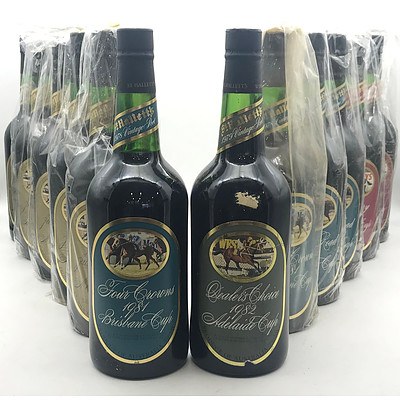 Case of 12x Assorted 1977-79 Vintage St Hallett's Cup Winners Ports