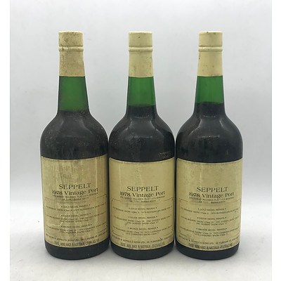Lot of 3x Seppelt 1978 Vintage Port GR 71/51 ~ 750mL