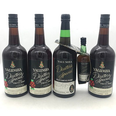 Lot of 4x Yalumba N.V. Director's Special Old Tawny Port 750mL & 1x Yalumba Directors Special 95mL