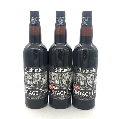 Lot of 3x Yalumba 1969 Vintage Port 738mL