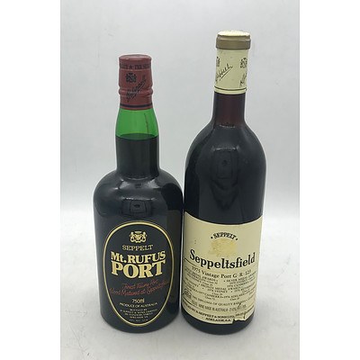 Bottle of Seppelt Seppeltsfield 1975 Vintage Port ~ G.R.123 & Bottle of Seppelt NV Mt. Rufus Finest Tawny Port