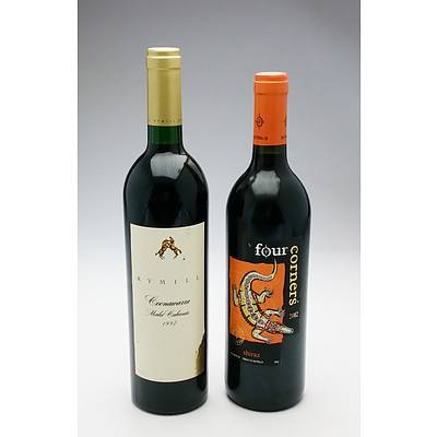 Rymill Coonawarra 1997 Merlot Cabernets and Four Corners 2002 Shiraz (2)
