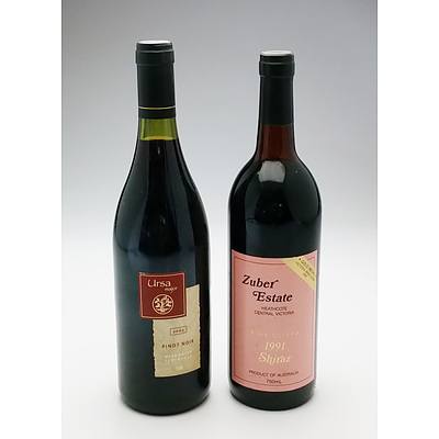 Ursa Major Mornington Peninsula 2003 Pinot Noir and Zuber Estate Victoria 1991 Shiraz (2)