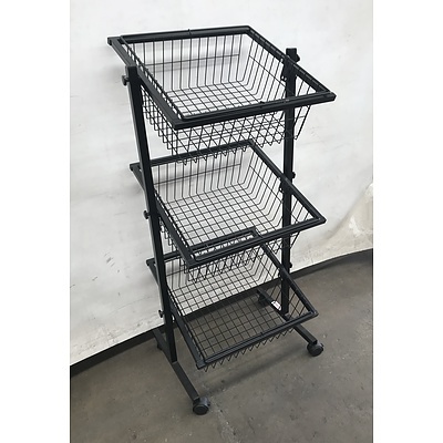 Three-tiered Wire Rack on Wheels