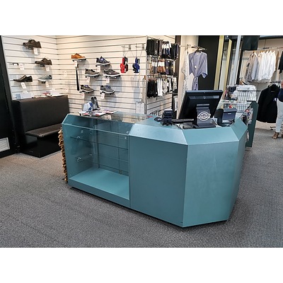L-Shaped Glass Laminate Reception Counter
