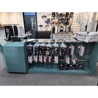 L-Shaped Glass Laminate Reception Counter