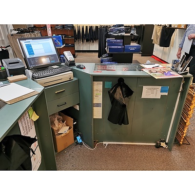 L-Shaped Glass Laminate Reception Counter