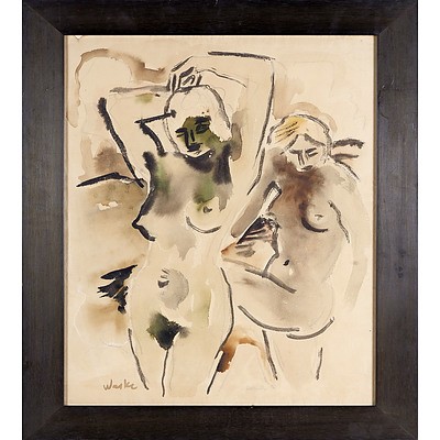 Erich Waske (German 1889-1978) Attributed, Mixed Media on Paper