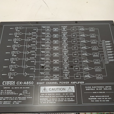 Lot Of 2 Cloud CX-A850 Eight Channel Power Amplifier