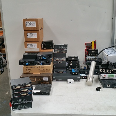 Lot Of Two Bulk Tubs Of AV & Electrical Gear