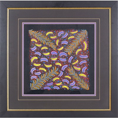 Joy Purvi (Aboriginal 1962-) Bush Foods Story, Oil on Board