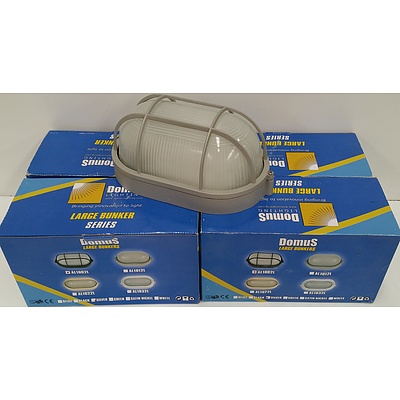 Domus Caged Oval Bunker Lights - Lot of Four - Brand New