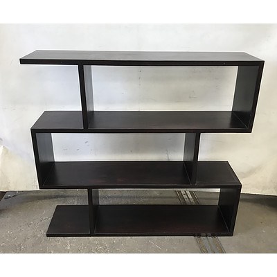 Three Tiered Offset Timber Bookshelf
