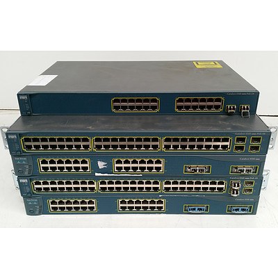 Cisco Catalyst Assorted Ethernet Switches - Lot of Five
