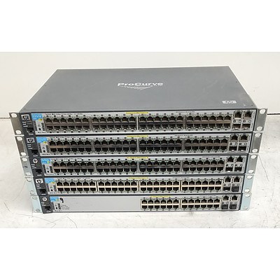 HP Assorted Ethernet Switches - Lot of Five