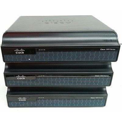 Cisco (CISCO1941/K9) 1900 Series Integrated Services Router - Lot of Three