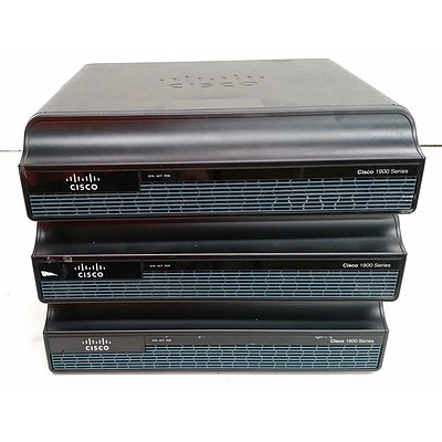 Cisco (CISCO1941/K9) 1900 Series Integrated Services Router - Lot of Three