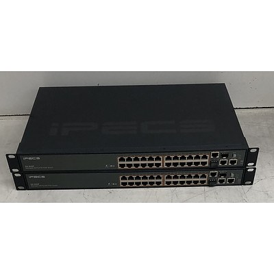 LG Ericsson IPECS (ES-3026P) Managed 26-Port FE PoE Switch - Lot of Two