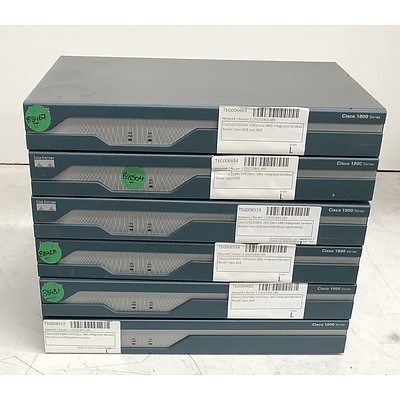 Cisco (CISCO1841 V05) 1800 Series Integrated Services Router - Lot of Six