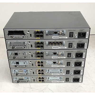 Cisco (CISCO1841 V05) 1800 Series Integrated Services Router - Lot of Six