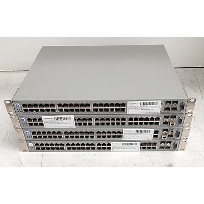 Nortel BayStack (5520-48T-PWR) 48-Port Gigabit Ethernet Switches - Lot of Four