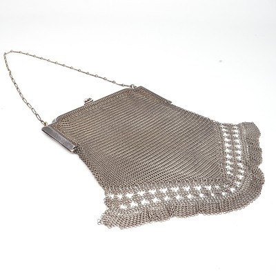 Silver Mesh Evening Purse, Circa 1930s
