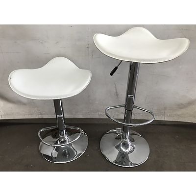 Two Contemporary Gaslift Bar Stools
