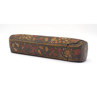 Antique Indo Persian Papier Mache Scribes Pen Box (Qalamdan)
