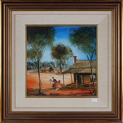 Pro Hart (1928-2006), Sunday Papers, Oil on Board