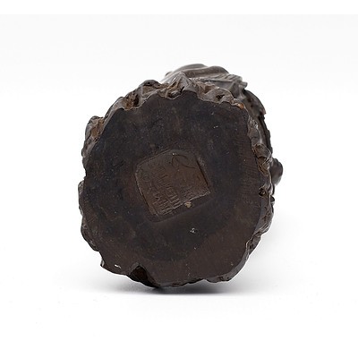 Three Chinese Moulded Resin 'Imitation Bronze' Figures of Sages