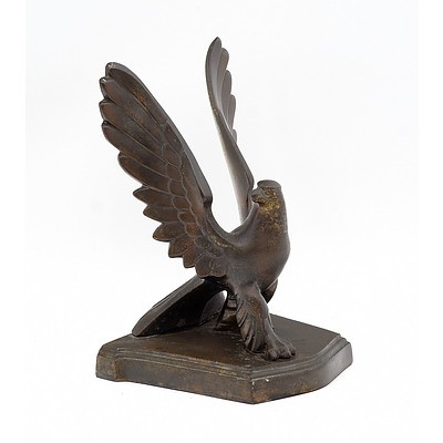 American Art Deco Frankart Cast Metal Eagle Bookend