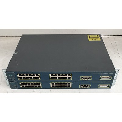 Cisco Catalyst (WS-C3550-24-SMI) 3550 Series Ethernet Switches - Lot of Two