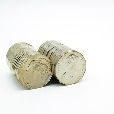 Forty 1981 HRH Price of Wales and Lady Diana Spence 50 Cent Coins