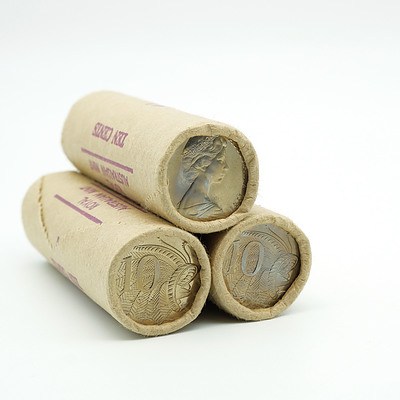 Three RAM 1981 10 Cent Rolls