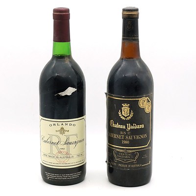 Chateau Yaldara Bin 27 Cabernet Sauvignon 1980 and Orlando Cabernet Sauvignon 1982