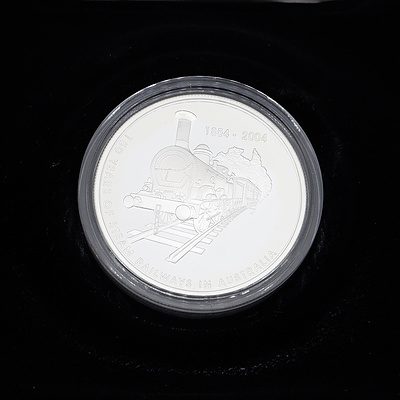 2004 $5 Silver Proof 150 Years of Steam Railways in Australia