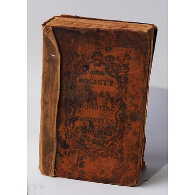 A Tin Cash Box, a Cut Throat Razor and an Antique Book from the Society for Promoting Christian Values