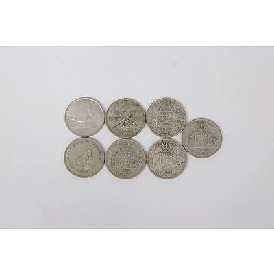 Seven Australian Florins