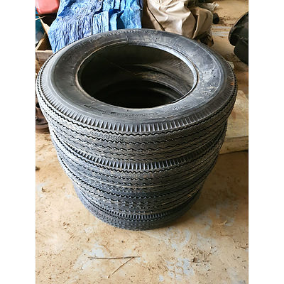 Rare Vintage Olympic Air-Ride C64 5.60-15 Ply Tyres - Set of 5 - New