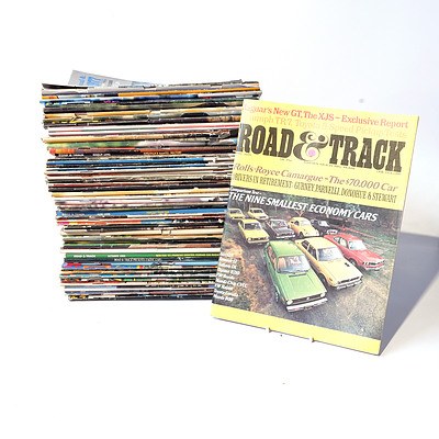 Approximately 45 'Road & Track' Magazines from the 1970's Onward.