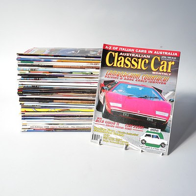 Approximately 50 'Australian Classic Car Monthly' Magazines from the 1990's Onward.