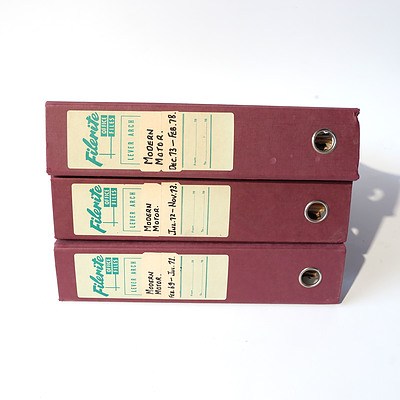 Approximately 20 'Modern Motor' Magazines from the 70's in Lever Arch Folders